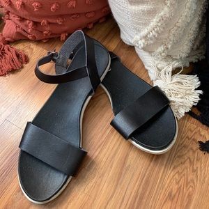 Black Ankle Strap Sandals